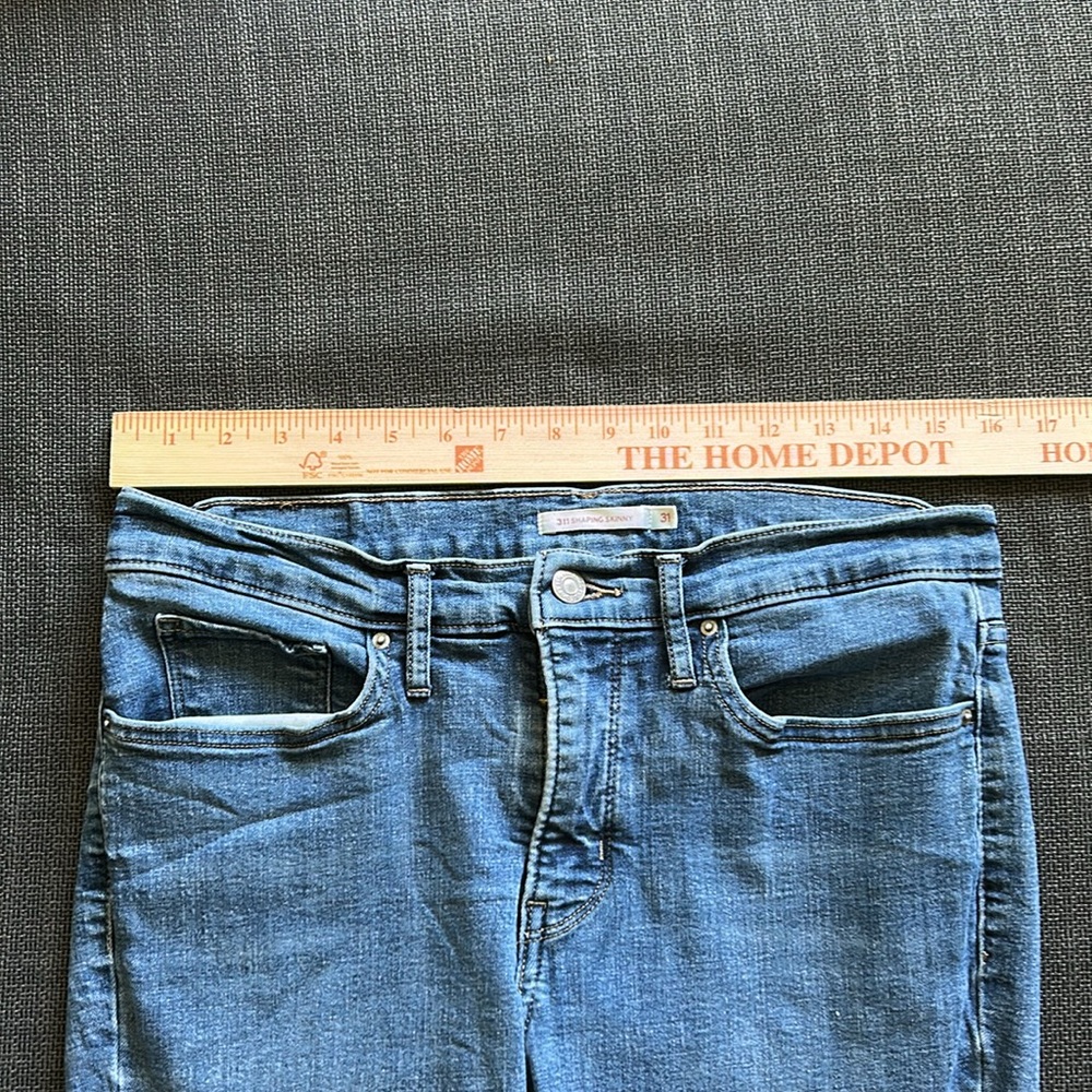 311 SHAPING SKINNY WOMEN'S JEANS Levi's Blue Denim Jeans Size 31 - Picture 4 of 12
